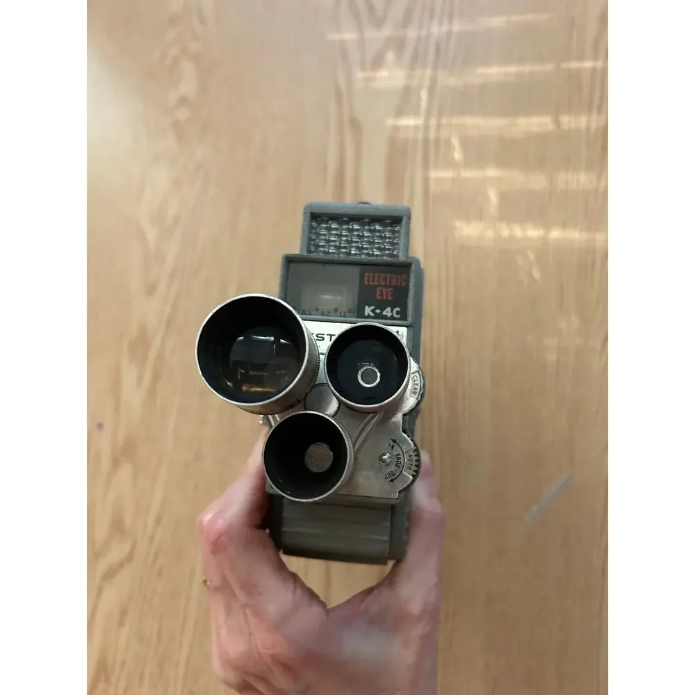 Vintage 1950's Keystone K-4C Electric Eye 8MM Movie Camera Wide Angle 3 Lens